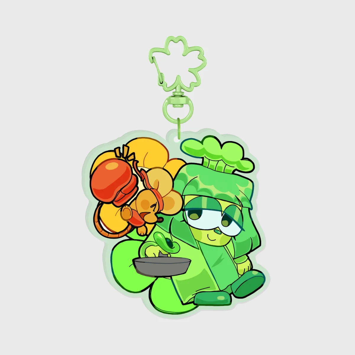 Deltarune Green and Orange Acrylic Keychain