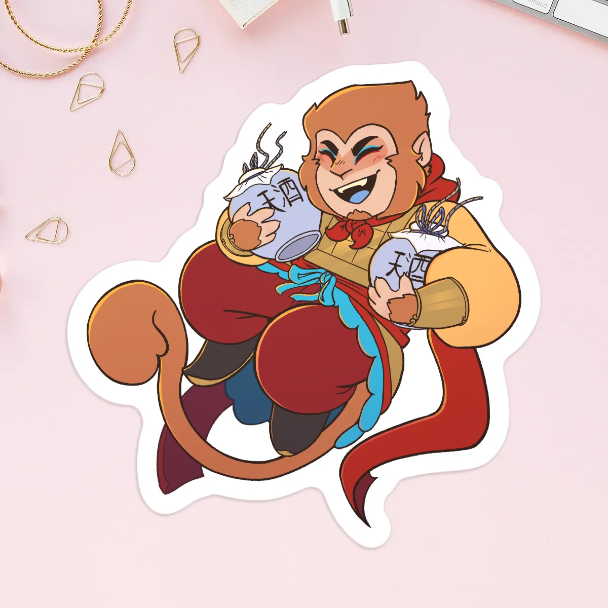 Drunk Shadowpeach Sun Wukong Custom Vinyl Stickers - LMK - Journey To The West - Monkey King