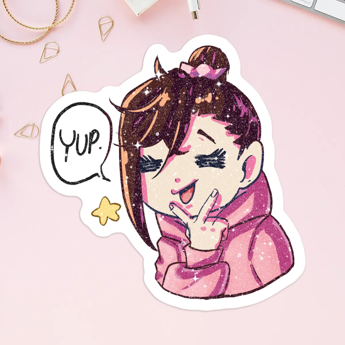 Momo Sand Glitter Frosted Stickers