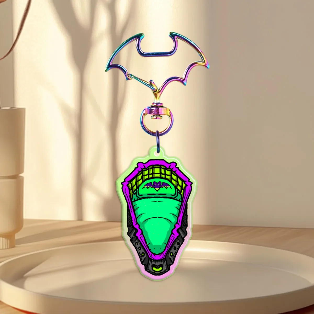 Coffin Holo Rainbow Acrylic Charms