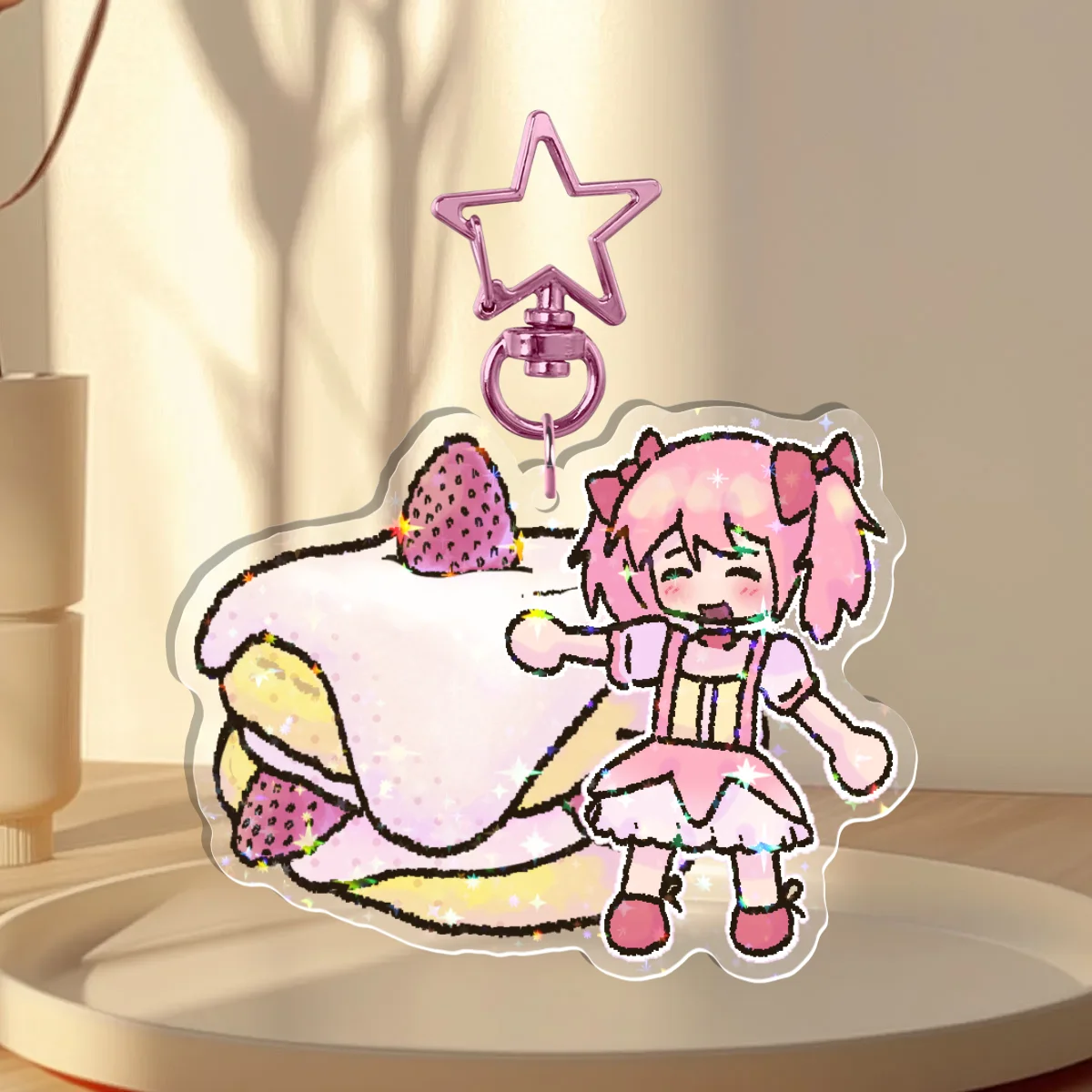 madoka strawberry shortcake keychain