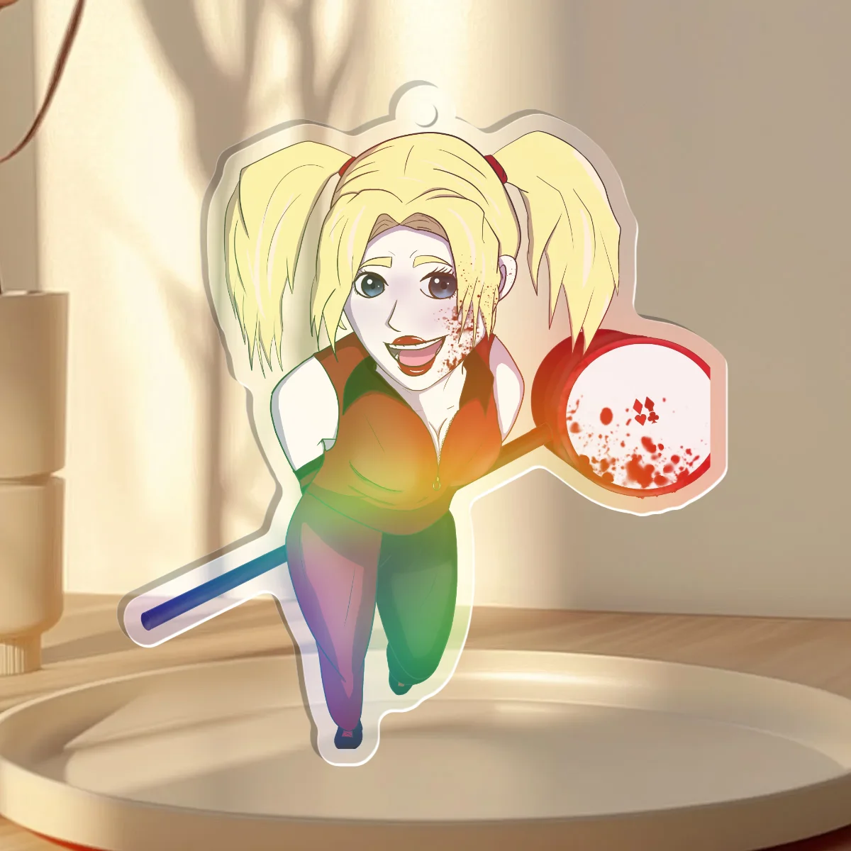 Clown Girl Holographic Keychain
