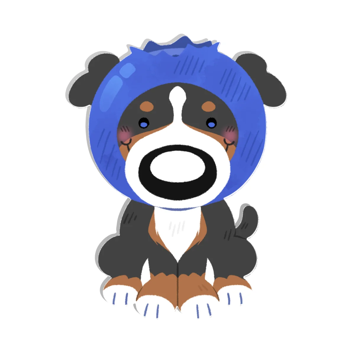 Blueberry Puppy - Acrylic Full Bleed Pin