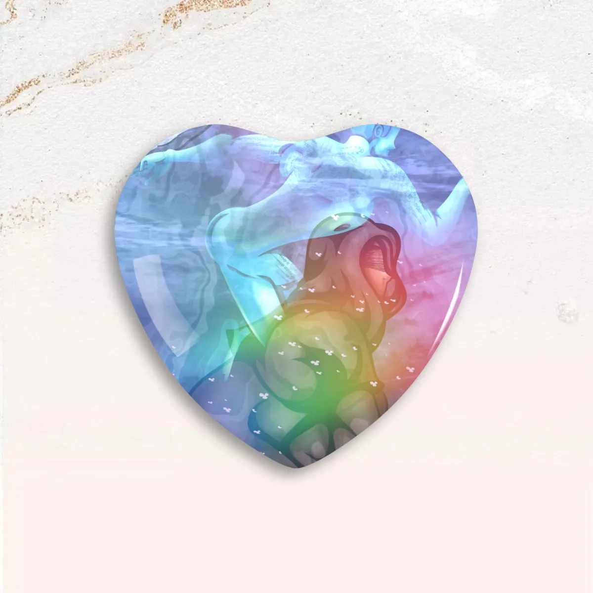 Ghostly Spirit Custom Heart Shaped Button Pins
