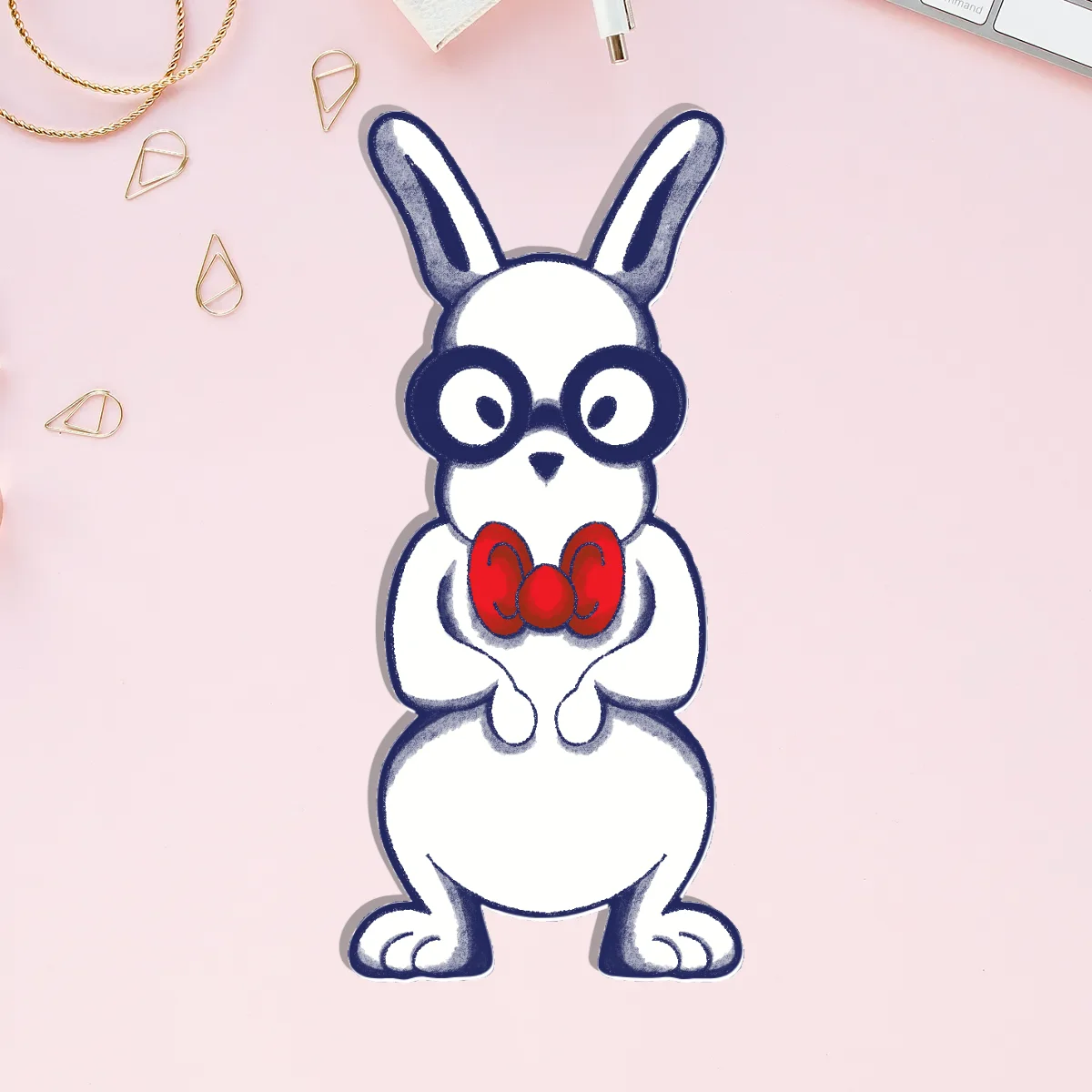 Educational Bunny Custom Full Bleed Acrylic Pins