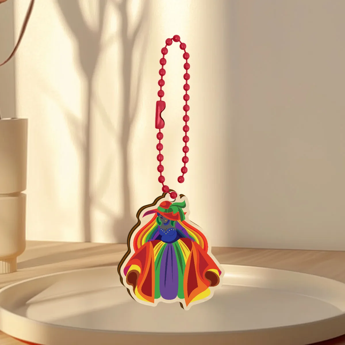 Rainbow Woman Custom Synthetic Wooden Soft Rubber Keychains