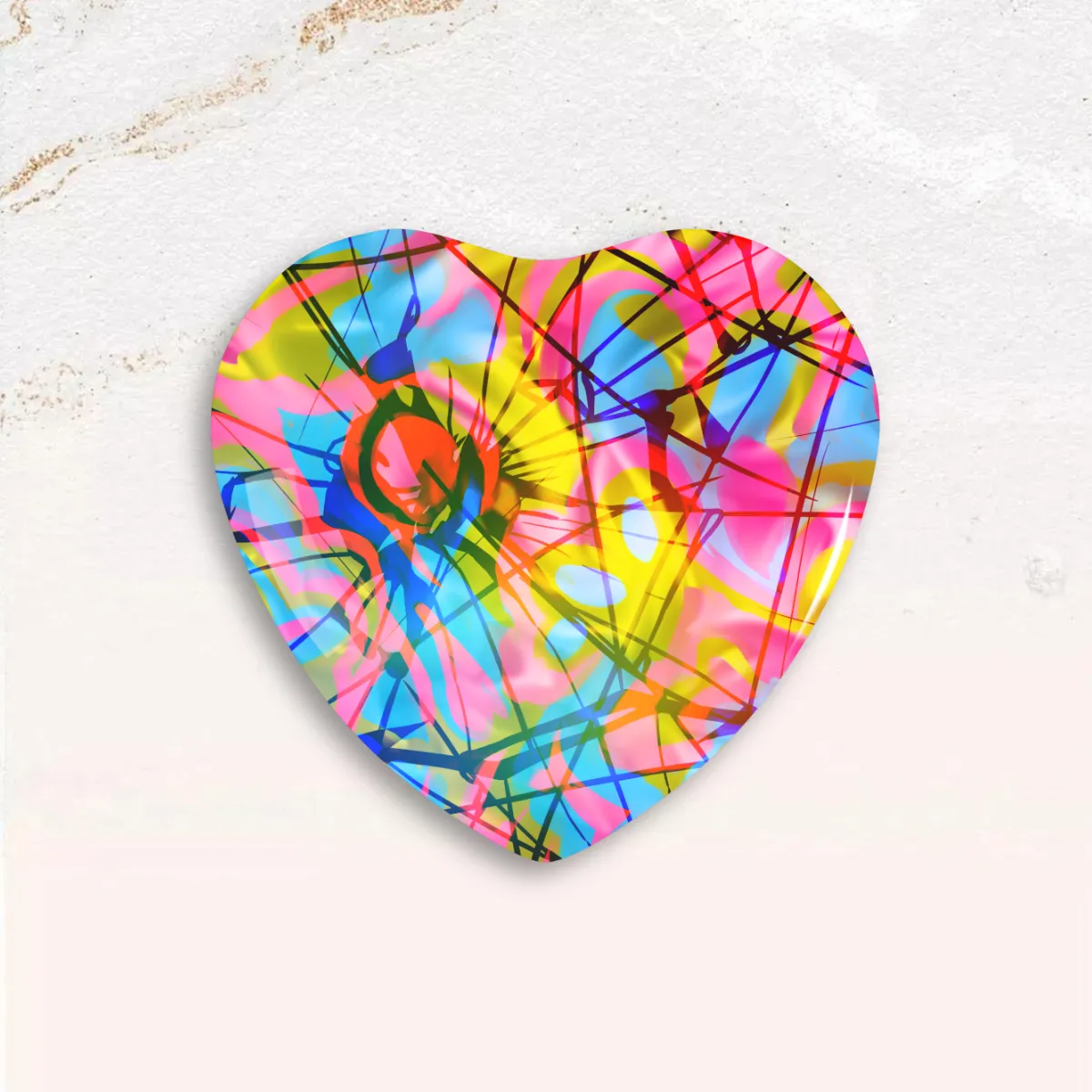 Abstract Punk Custom Heart Shaped Button Pins