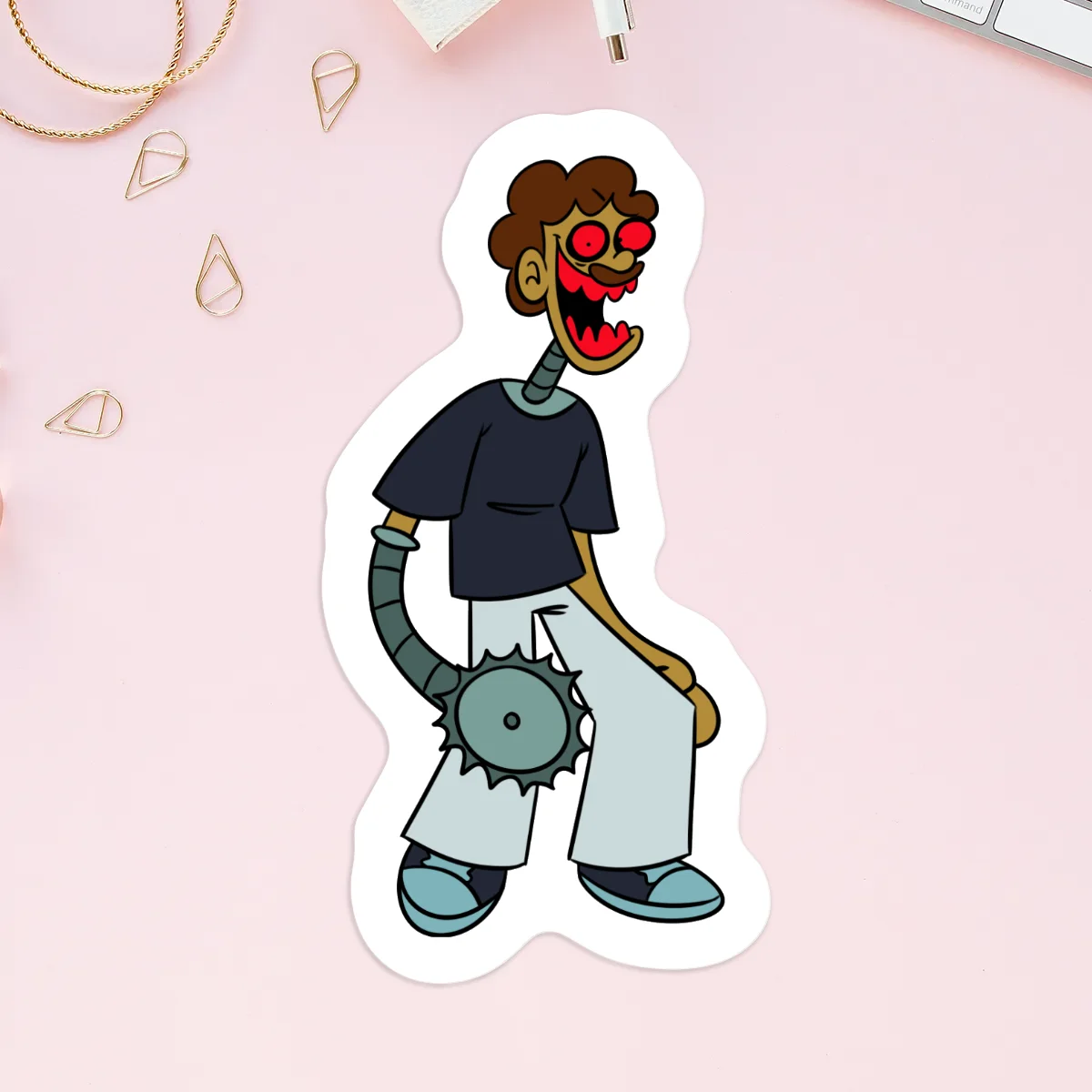 Zombie Cyborg Guy - FULL BODY (Sticker)