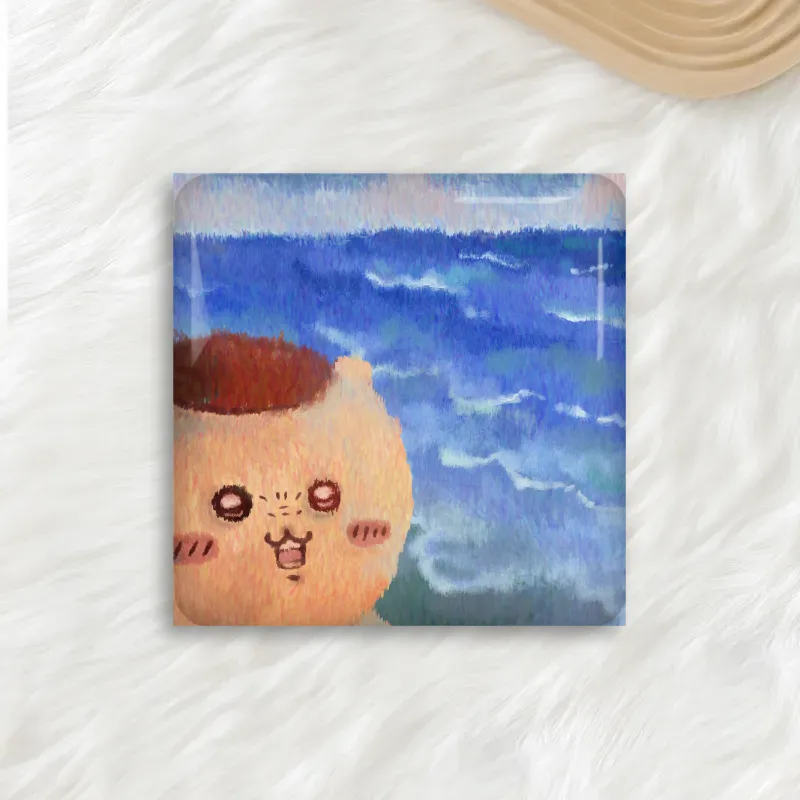 Kurimanju 'Beer by the Beach' Square Button Pins