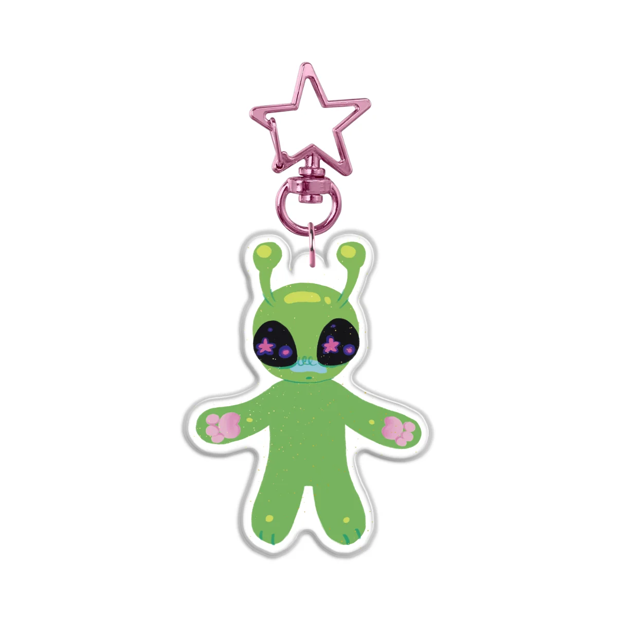 Blue-Green Alien Keychain