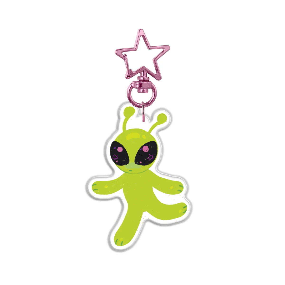 Yellow-Green Alien Keychain