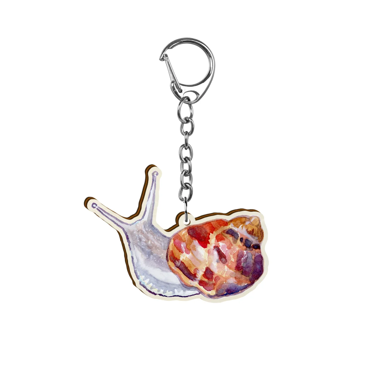 Watercolor Snail Keychain