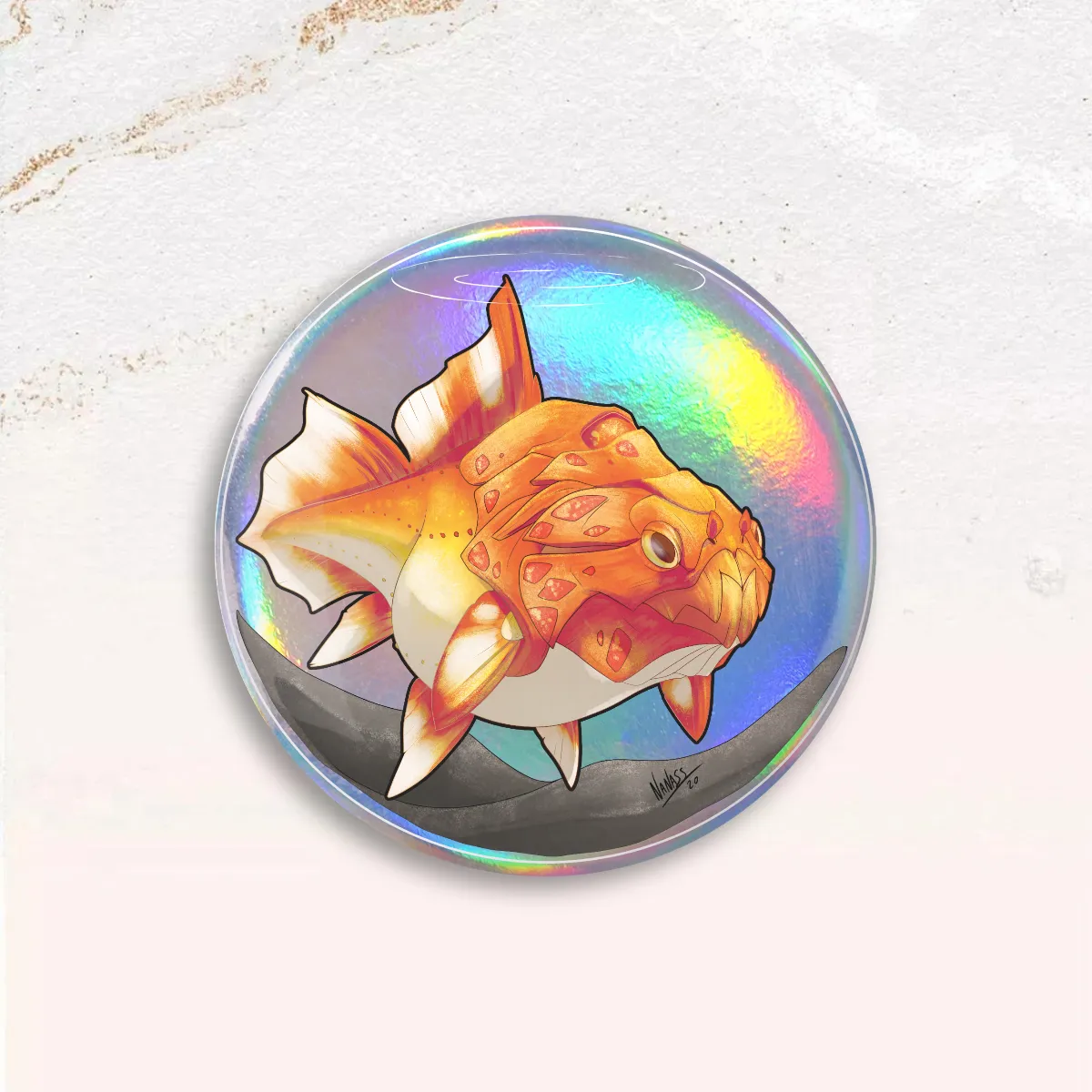 Custom Round Glitter Holographic Button Pins