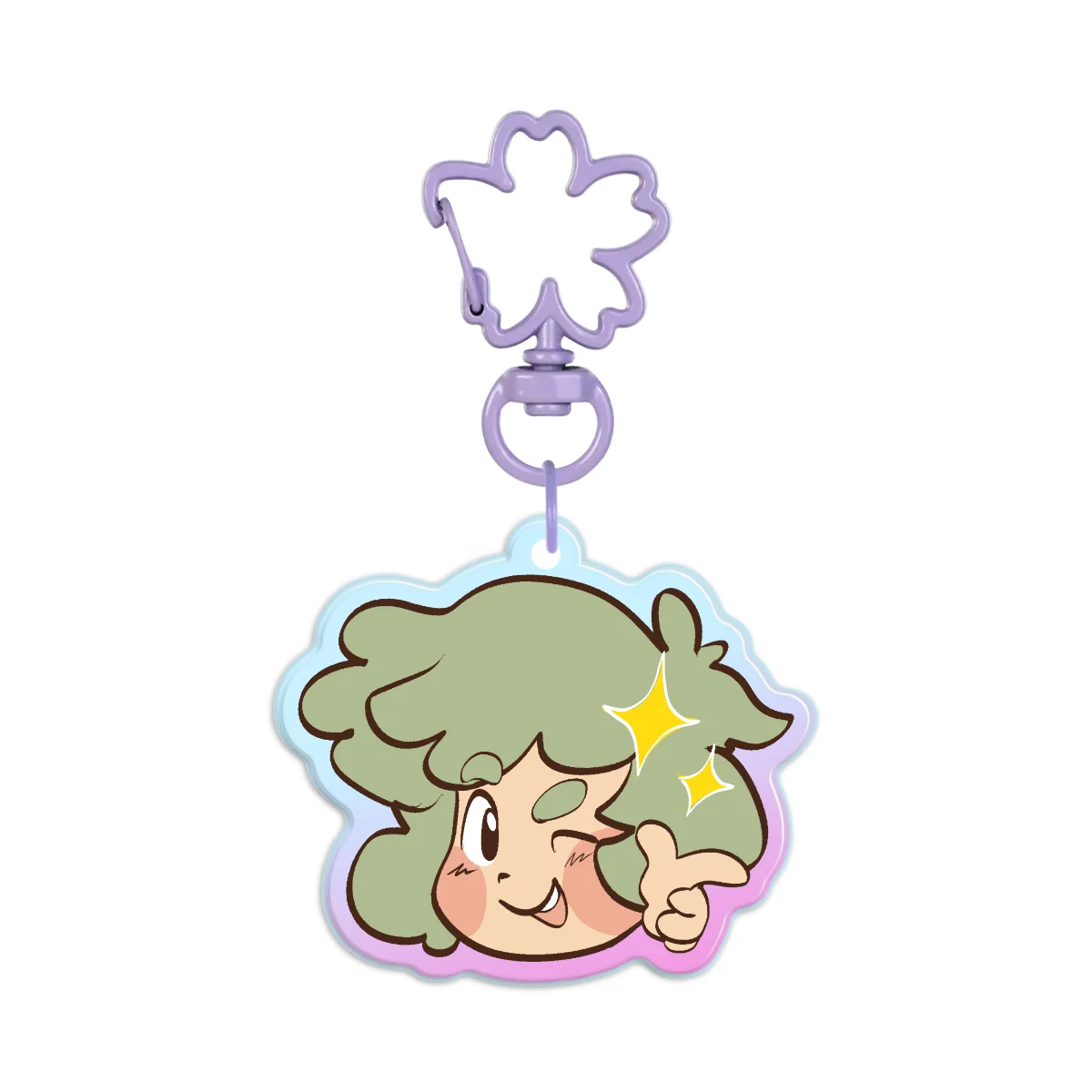 Stars! Nilly - Blue Rainbow Film Acrylic Rounding Keychains 2''(50.8mm)