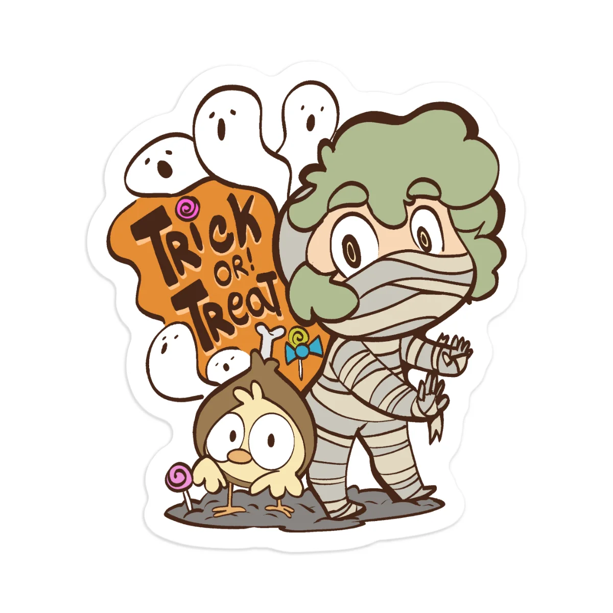 Trick or Treat! Nilly & Pollito's Vinyl Stickers (5pcs) - Halloween Season