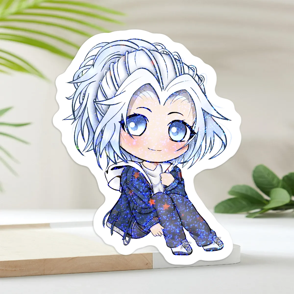 Chibi Cal Vaughn Fine Sand Star Holographic Stickers