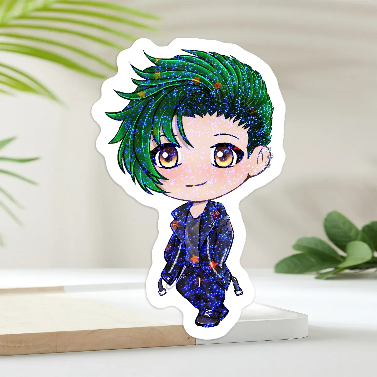 Chibi Asher Griever Fine Sand Star Holographic Stickers