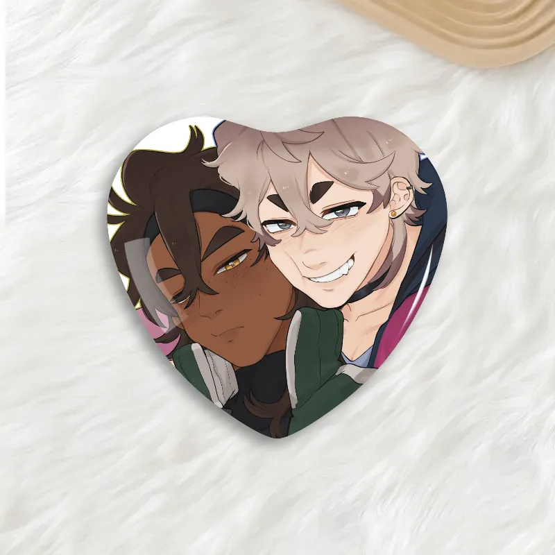 kip Heart Shaped Button Pins