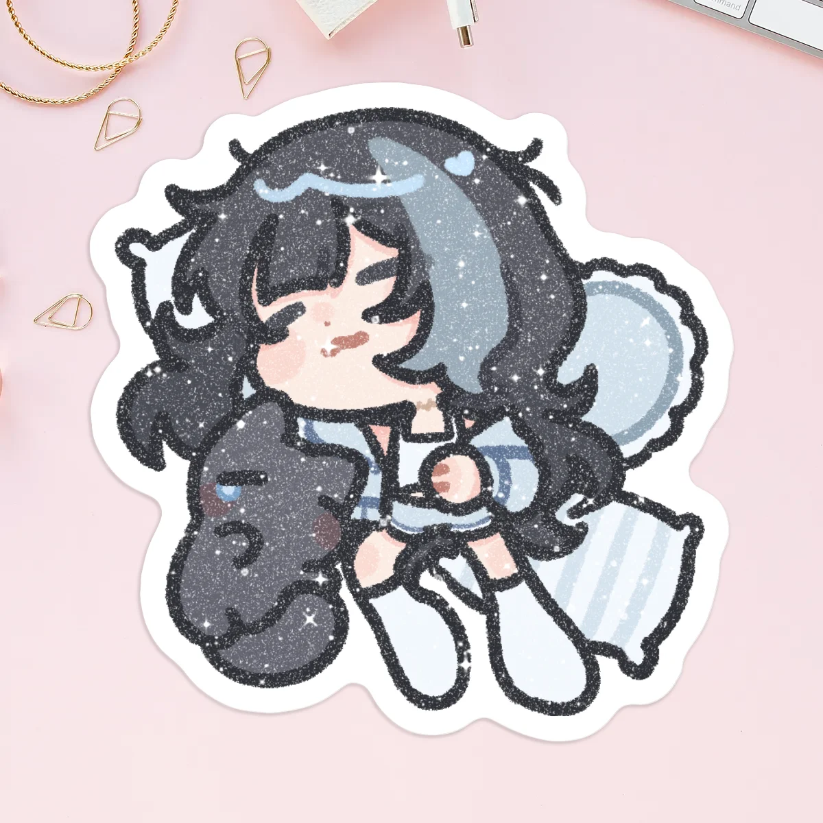 Sleepy Paws & Blub Sand Glitter Frosted Stickers