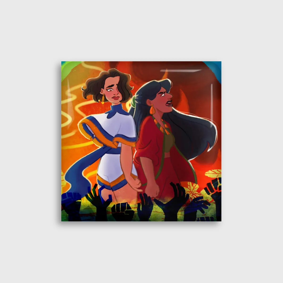 Pelea Original Poster Square Button Pins