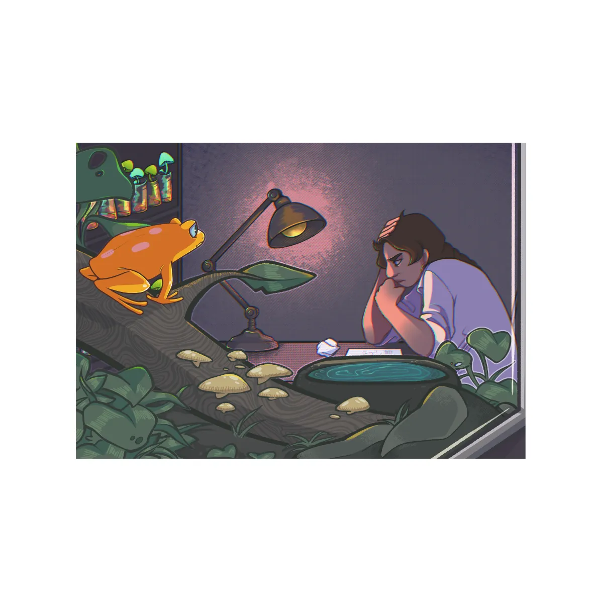Daya and Ranita in the Lab Custom Art Print