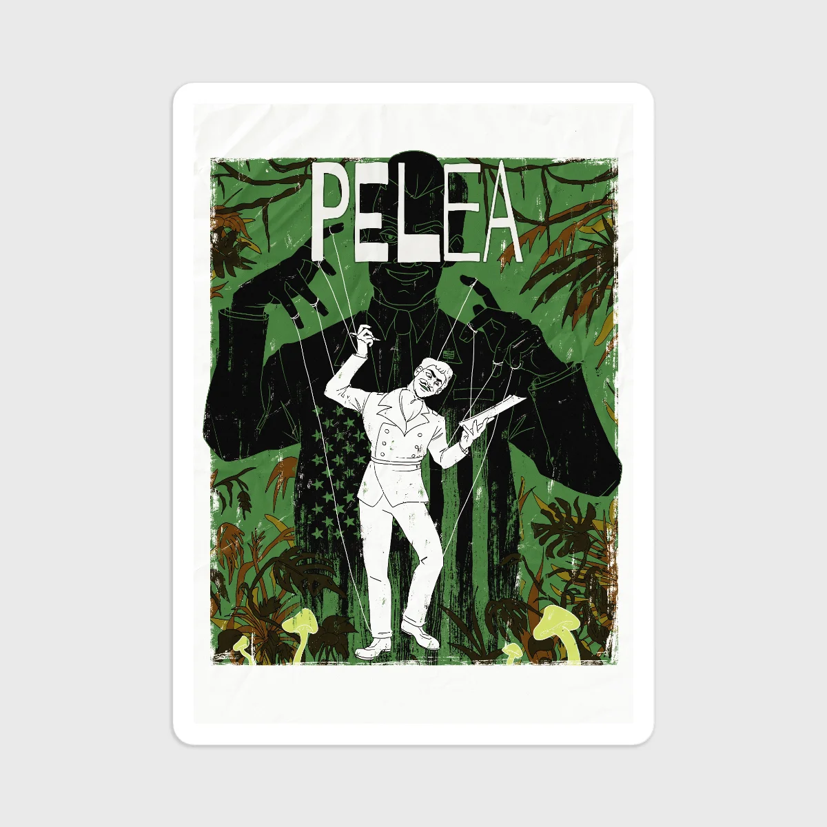 Hernando Rojas on the CIA's Puppet Strings Vinyl Sticker (5 stickers)