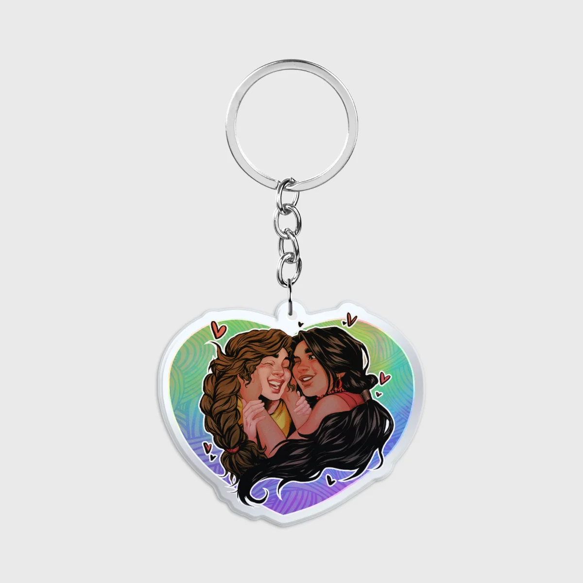 Lorena & Daya Heart Acrylic Mirror Keychain