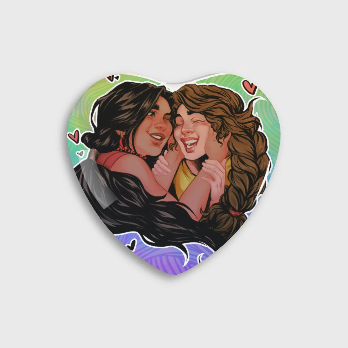 Lorena & Daya Heart Shaped Button Pins
