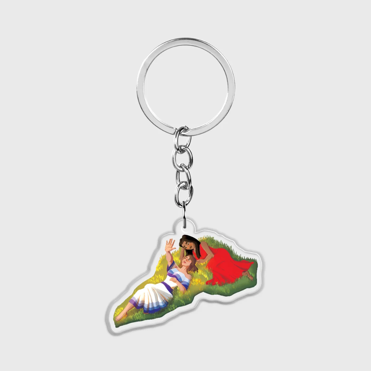 South American Girls Clear Acrylic Keychains