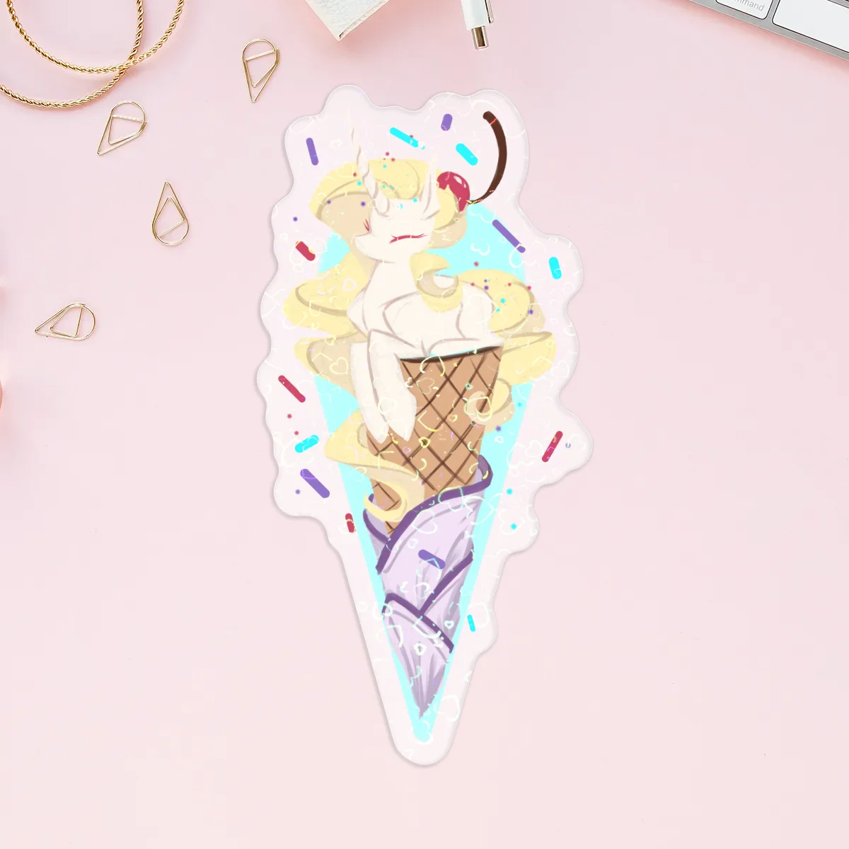 Ice Cream Pone-y Holographic Stickers
