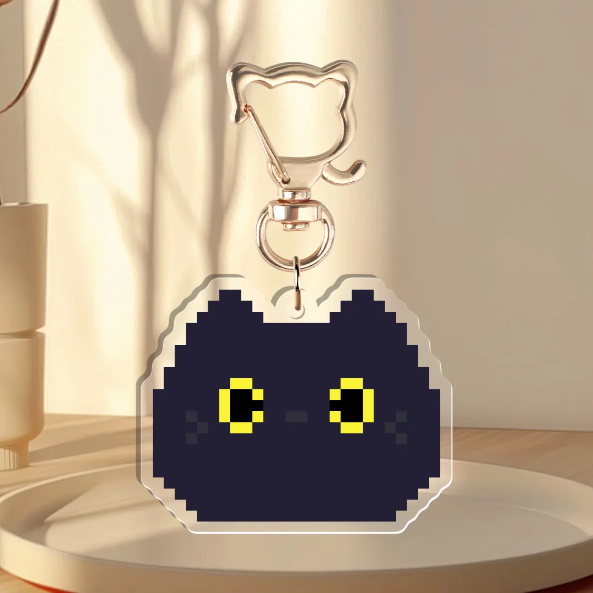 Cute Black kitten Pixel cat