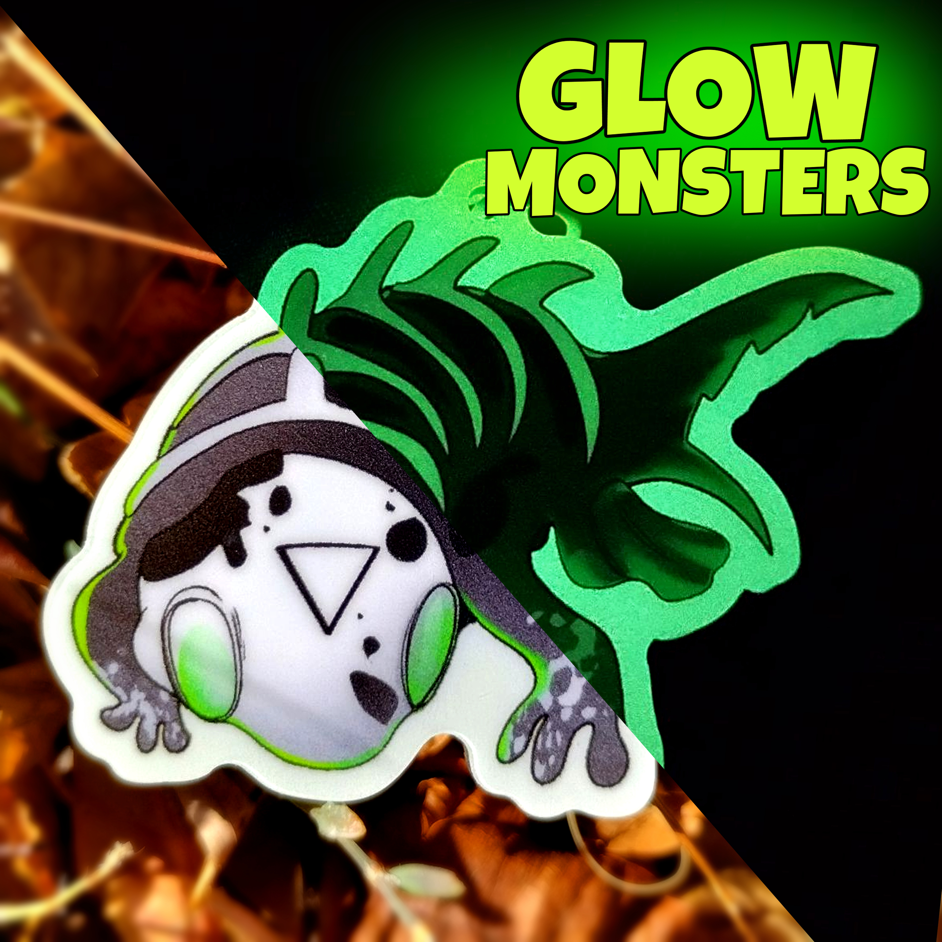 Skeleton Newt Glow In The Dark Acrylic Keychain