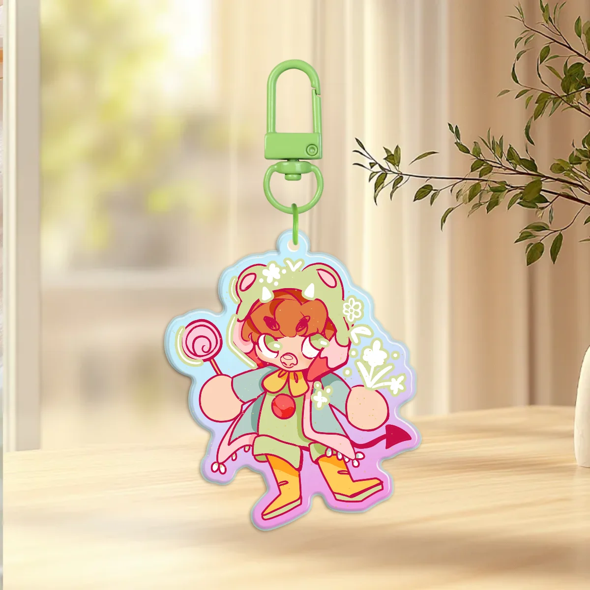 Froggy Clown Rainbow Acrylic Charm