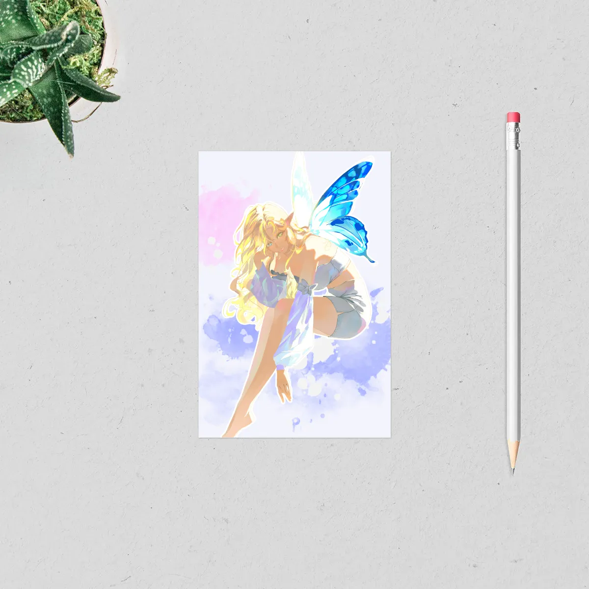 Sitting Fairy | Postcard | Butterfly OC