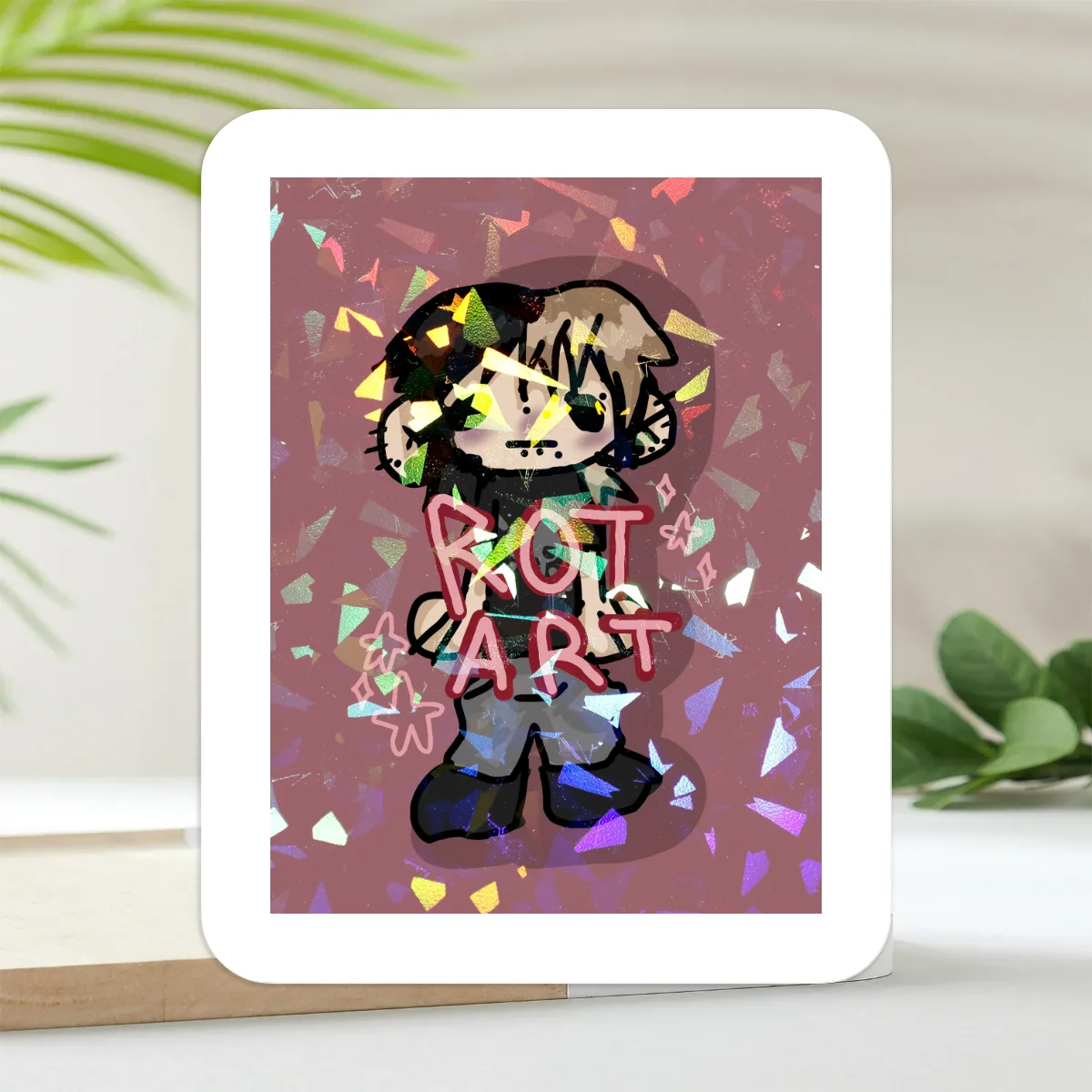 Rot art logo holographic sticker