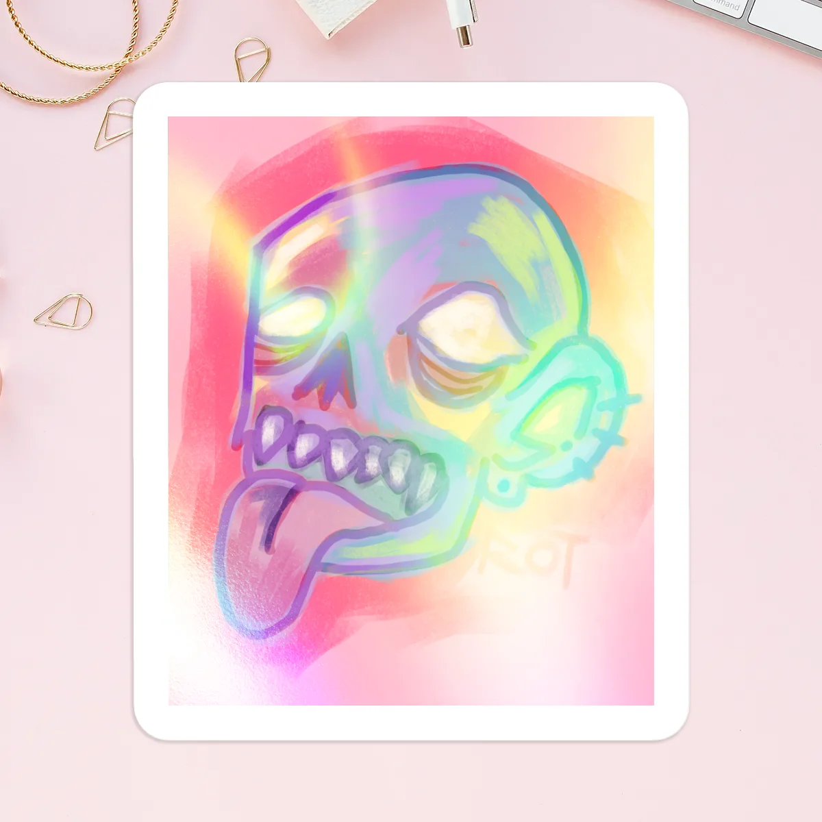 pastel zombie sticker