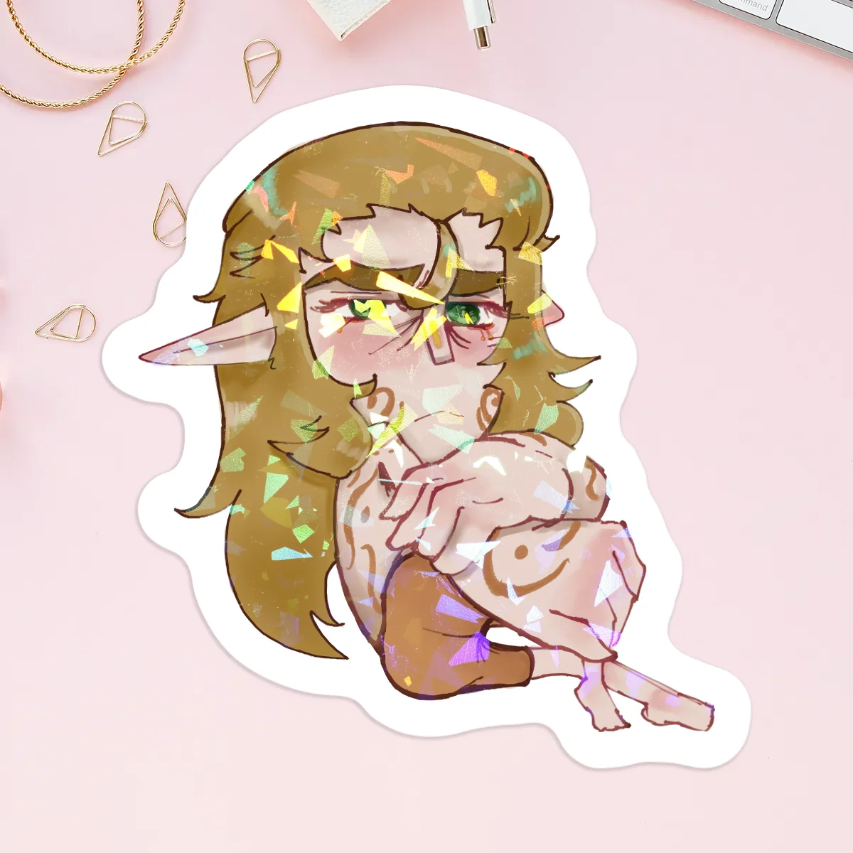 Upset Mori Vinyl Holographic Stickers