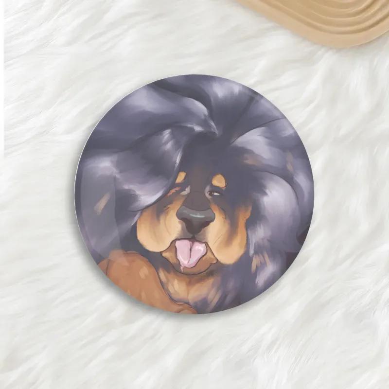 Hashi the Dog Round Button Pin!