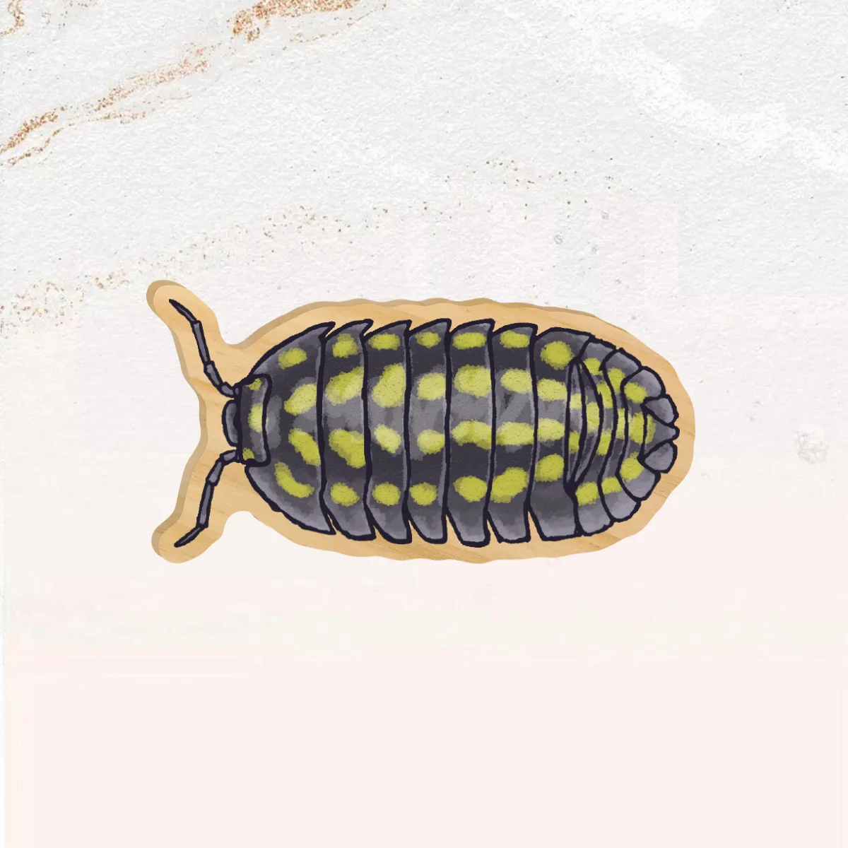 Yellow-spotted Isopod Wooden Pin