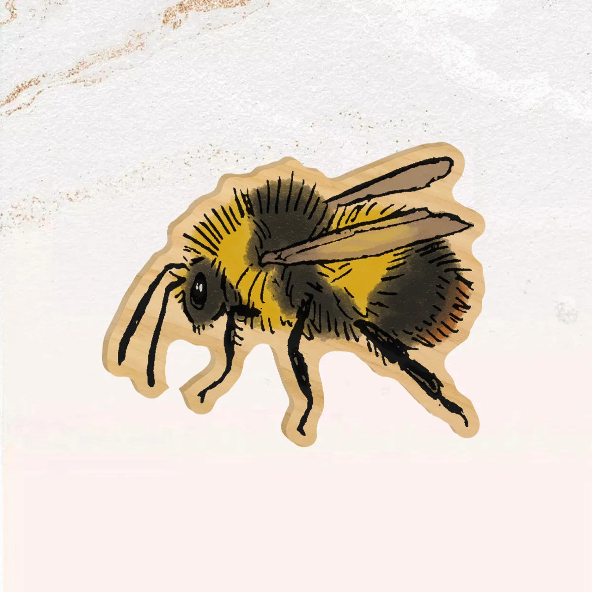 Early Bumblebee Wooden Pin
