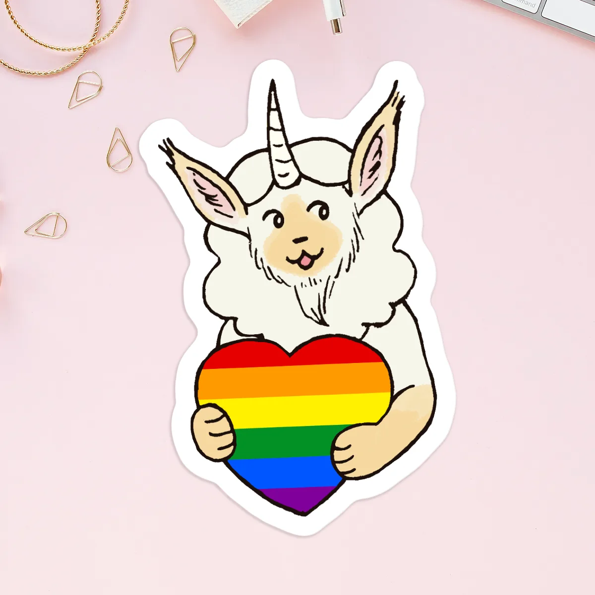 Rainbow Unicorn Pride Stickers