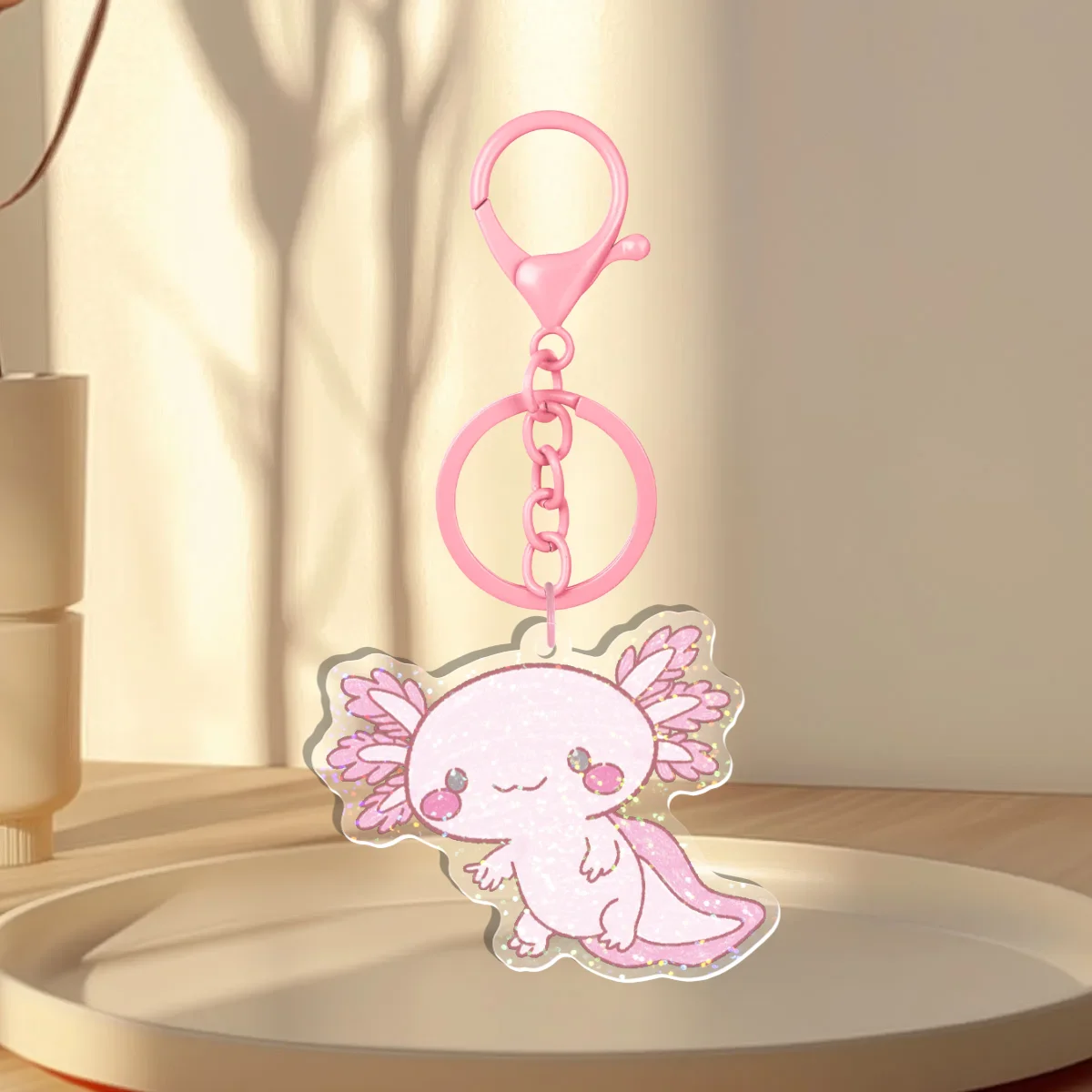 Holographic Axolotl Keychains