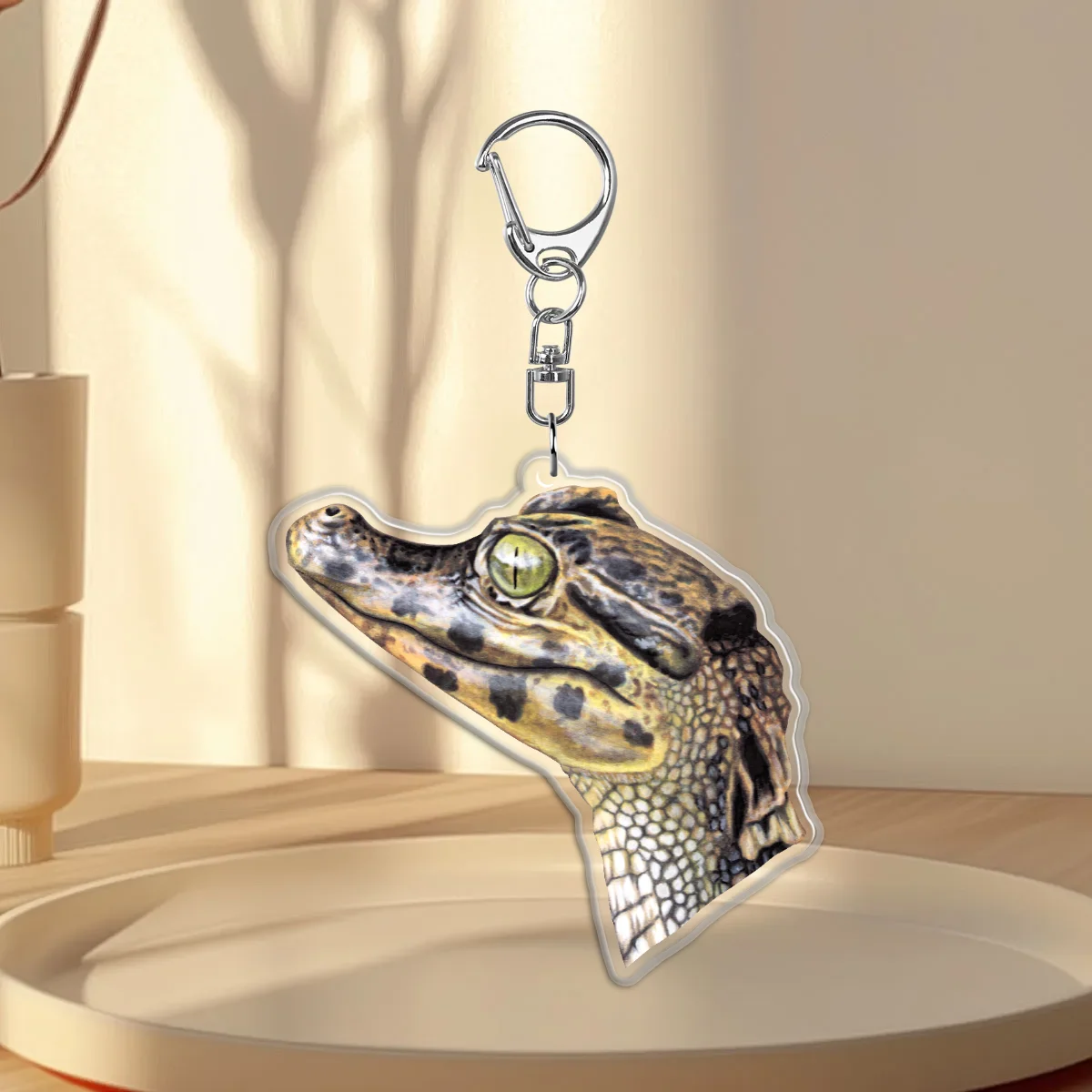 Baby Black Caiman Clear Acrylic Keychains