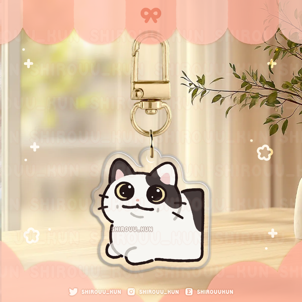 [n. polite] cat meme keychain