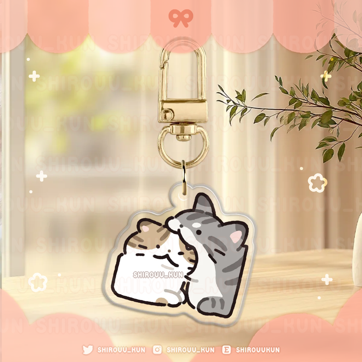 [k. munch] cat meme keychain