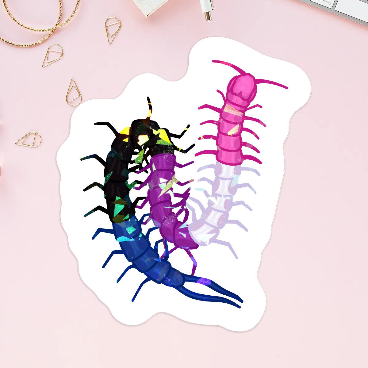 genderfluid centipede Stickers