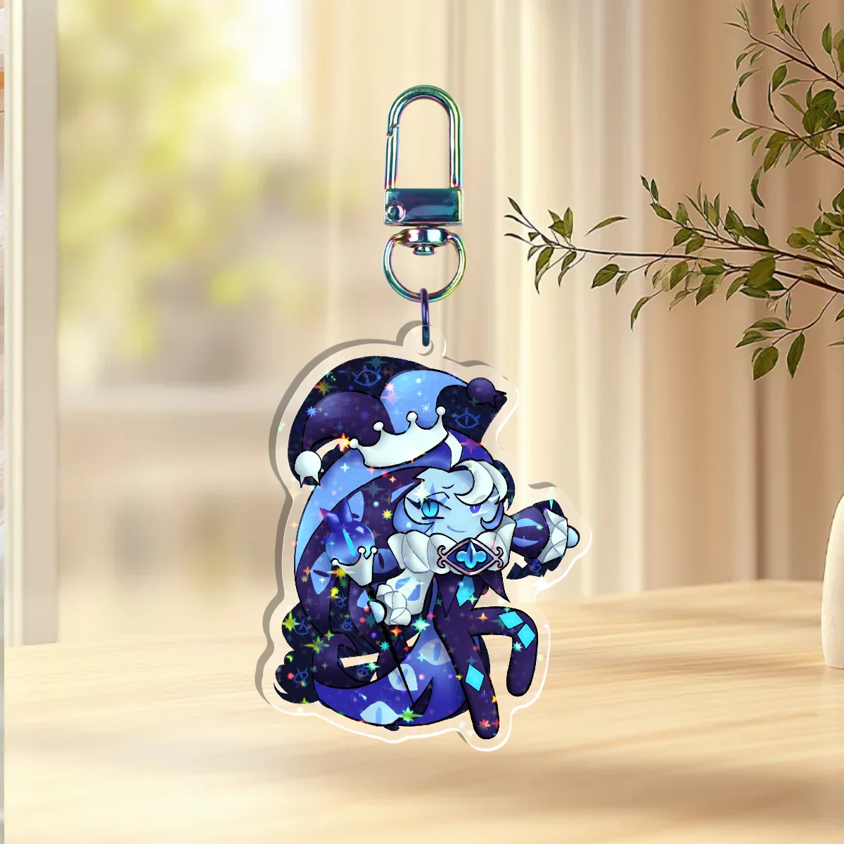 CRK Shadow Milk Cookie Flippable Holographic Acrylic Keychain