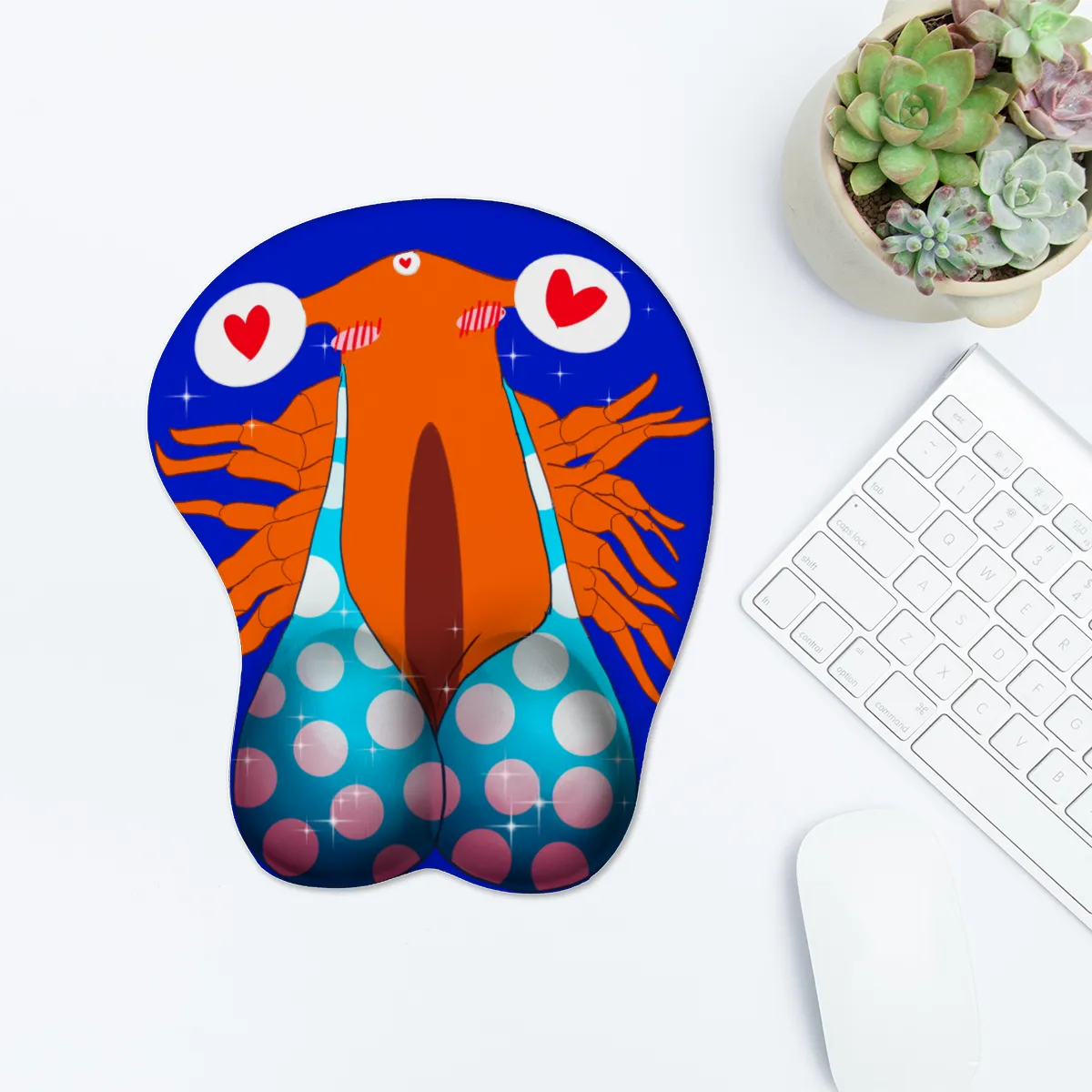 Lovely Brine Shrimp | 3D Mouse Pad With Wrist Support