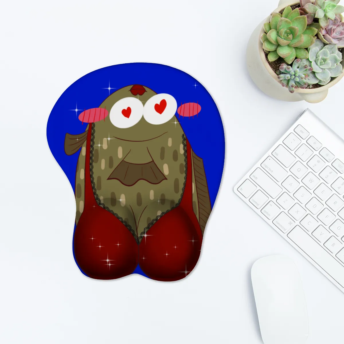 Lovely Flounder | 3D Mouse Pad With Wrist Support
