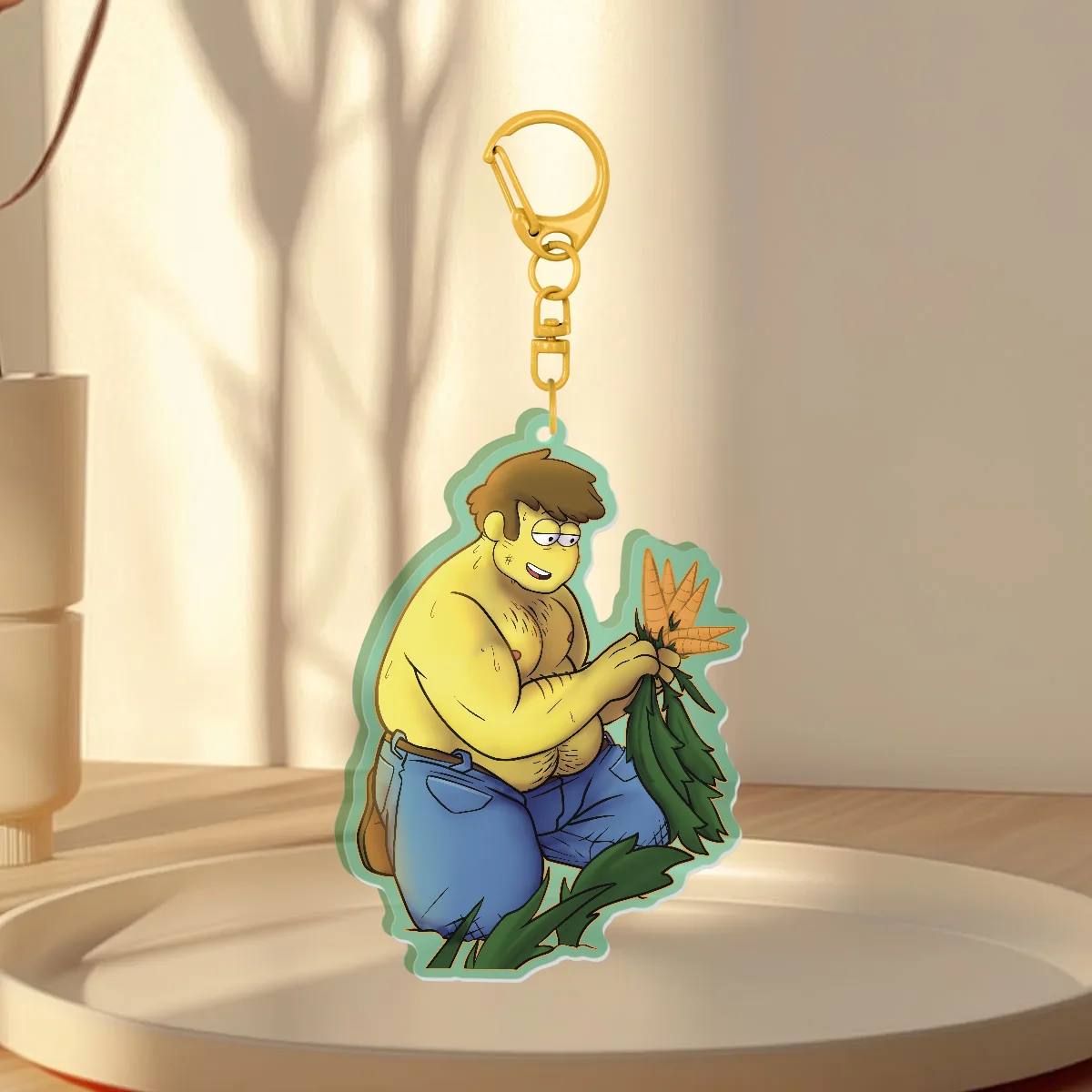 Daddy Farmer Green Colored Acrylic Keychains
